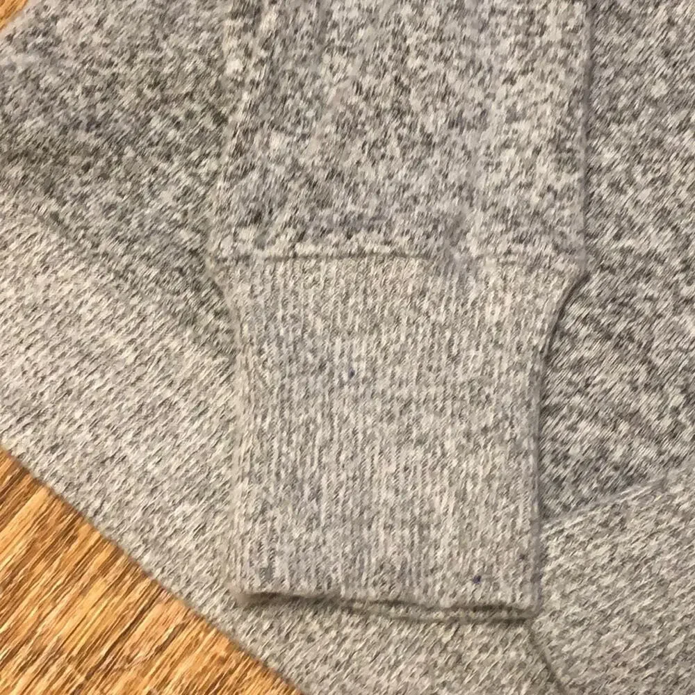 J. Crew Gray Faux Wrap Crossover Heather Knit Pullover Sweater Size Medium